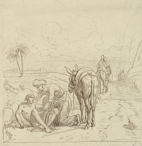 يجد السامري الصالح الرجل الجريح بواسطة فيلهلم مارستراند