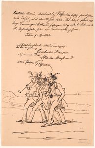 Marstrand و Constantin Hansen و Raffenberg في نزهة على الأقدام بواسطة فيلهلم مارستراند