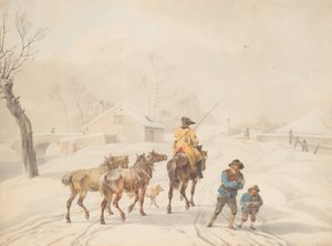 Postilion على حصان في منظر شتوي ، كاليفورنيا. 1798. بواسطة فيلهلم فون كوبيل