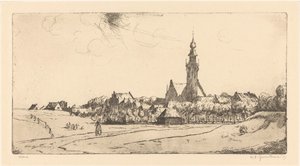 Veere (العنوان الأصلي على الكائن) بواسطة فيليم أدريانوس جروندهوت (توقيع الفنان)