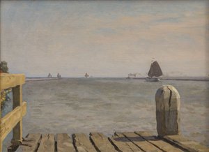 رصيف في Enkhuizen ، 1918. بواسطة ويليم باستيان ثولين
