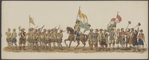 موكب دلفت عام 1862 ، المجموعة الأولى والثانية الرابع لوستروم للأكاديمية الملكية في دلفت - أو. 1862 - Costumed Optogt (عنوان السلسلة على الكائن)