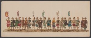 موكب دلفت عام 1862 ، المجموعة الخامسة الرابع لوستروم للأكاديمية الملكية في دلفت - أو. 1862 - Costumed Optogt (عنوان السلسلة على الكائن)