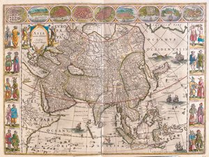 آسيا، في كتاب "Theatrum Orbis Terrarum, sive Atlas Novus" لويليم بلاو، أمستردام بواسطة ويليم بلاو