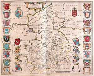 كامبردج شاير، في "Theatrum Orbis Terrarum, sive Atlas Novus" لويليم بلاو، أمستردام بواسطة ويليم بلاو