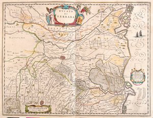 فيرارا، إيطاليا، في كتاب "Theatrum Orbis Terrarum, sive Atlas Novus" لويليم بلاو، أمستردام بواسطة ويليم بلاو