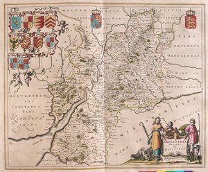 غلوتشيستر، في "Theatrum Orbis Terrarum, sive Atlas Novus" لويليم بلاو، أمستردام بواسطة ويليم بلاو