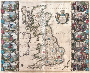 بريطانيا العظمى، في كتاب "Theatrum Orbis Terrarum, sive Atlas Novus" لويليم بلاو، أمستردام بواسطة ويليم بلاو