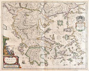 اليونان، في كتاب "Theatrum Orbis Terrarum, sive Atlas Novus" لويليم بلاو، أمستردام
