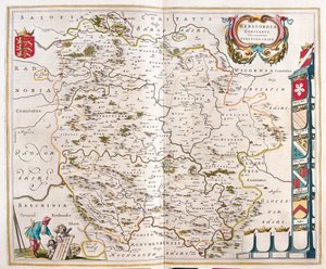 هيريفوردشاير، في "Theatrum Orbis Terrarum, sive Atlas Novus" لويليم بلاو، أمستردام بواسطة ويليم بلاو