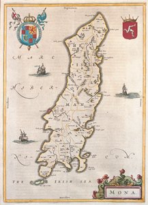 جزيرة مان، في كتاب "Theatrum Orbis Terrarum, sive Atlas Novus" لويليم بلاو، أمستردام بواسطة ويليم بلاو
