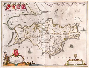 جزيرة وايت، في كتاب "Theatrum Orbis Terrarum, sive Atlas Novus" لويليم بلاو، أمستردام