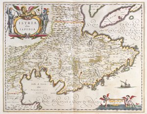 إستريا، في كتاب "Theatrum Orbis Terrarum, sive Atlas Novus" لويليم بلاو، أمستردام بواسطة ويليم بلاو