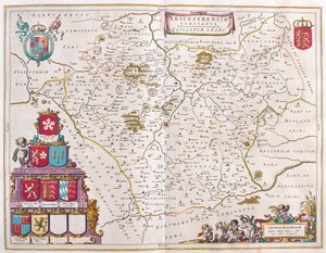 ليشيستر، في "Theatrum Orbis Terrarum, sive Atlas Novus" لويليم بلاو، أمستردام بواسطة ويليم بلاو