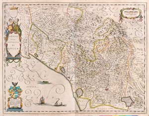 لوكا، إيطاليا، في كتاب "Theatrum Orbis Terrarum, sive Atlas Novus" لويليم بلاو، أمستردام بواسطة ويليم بلاو