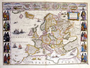 خريطة أوروبا. أطلس ويليام بلاو (1571-1638). أمستردام 1635.