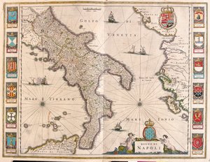 نابولي، إيطاليا، في كتاب "Theatrum Orbis Terrarum, sive Atlas Novus" لويليم بلاو، أمستردام بواسطة ويليم بلاو