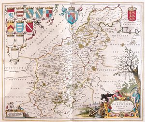 مقاطعة نورث هامبتون، في "Theatrum Orbis Terrarum, sive Atlas Novus" لويليم بلاو، أمستردام