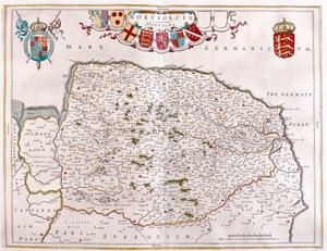 نورثفولك، في كتاب "Theatrum Orbis Terrarum, sive Atlas Novus" لويليم بلاو، أمستردام بواسطة ويليم بلاو