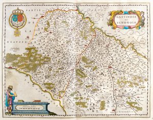 أورليانز - إيستامبس - كوربيل - سينس - أوكسير - منطقة لوار، في "Theatrum Orbis Terrarum, sive Atlas Novus" لويليم بلاو، أمستردام