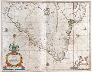باراجواي وبوليفيا والبرازيل في "Theatrum Orbis Terrarum, sive Atlas Novus" لويليم بلاو، أمستردام بواسطة ويليم بلاو