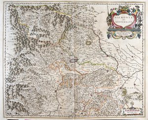 بيمونت (منطقة بإيطاليا)، في "Theatrum Orbis Terrarum, sive Atlas Novus" لويليم بلاو، أمستردام بواسطة ويليم بلاو