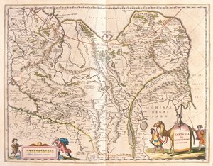 تارتاري والجزء الشمالي من الصين وكوريا، في "Theatrum Orbis Terrarum, sive Atlas Novus" لويليم بلاو، أمستردام بواسطة ويليم بلاو