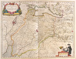 فيرونا، إيطاليا، في كتاب "Theatrum Orbis Terrarum, sive Atlas Novus" لويليم بلاو، أمستردام بواسطة ويليم بلاو