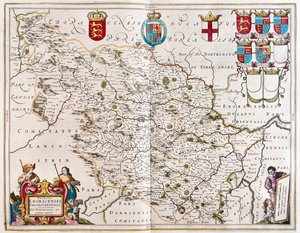 ركوب غرب يوركشاير، في "Theatrum Orbis Terrarum, sive Atlas Novus" لويليم بلاو، أمستردام بواسطة ويليم بلاو