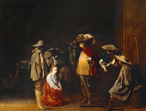 Corps de garde avec femme suppliant des soldats, dit aussi Les Maraudeurs - حراس مع امرأة تتوسل الجنود، ويسمى أيضًا اللصوص ...