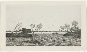 خرق Dyke في Dreumel ، 1855
