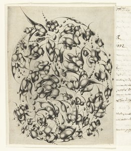 باقة Goldsmith مع زهور وأوراق منمنمة Looff-werck Boeck Seer Constich Geteijckent (عنوان المسلسل)