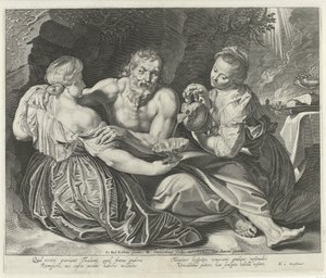 لوط وبناته بواسطة Willem Isaacsz Swanenburg