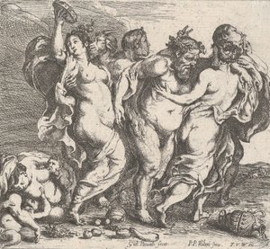 سيلينوس المخمور ، برفقة الحوريات والساتير ، 1632.