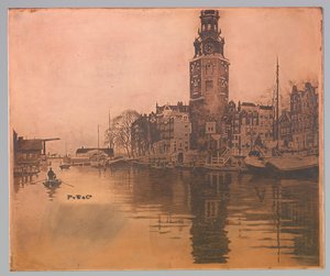 Oude Schans مع Montelbaanstoren وقارب التجديف بواسطة ويليم أرنولدوس ويتسن