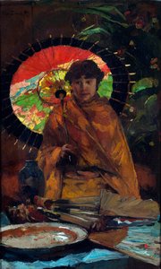 لوحة "فتاة مع مظلة يابانية" رسمها ويليم دي زوارت (862-1931) - حوالي 1899 - ألوان زيتية على قماش خافت 82.5x51 سم Gemeentemuseum Den Haag بواسطة ويليم دي زوارت