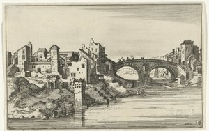 جسر فوق النهر الآثار الرومانية والمناظر الطبيعية الساحلية (السلسلة 1) (عنوان السلسلة) بواسطة ويليم فان نيولانت (الثاني)