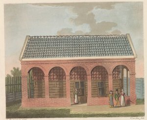 بيت القيصر بيتر في زاندام 1824 كان منزل القيصر بيتر دين جروتين في عام 1697 مأهولًا في زاندام / لا شومير Habitée par Czar Pierre le Grand à Zaandan en 1697 (العنوان على الكائن)