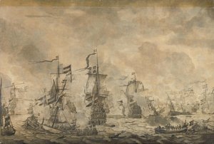 معركة بين الأسطول الهولندي والسويد ، في الصوت ، 8 نوفمبر 1658