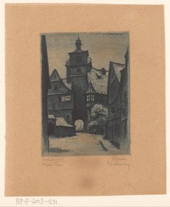 منظر لـ Weisserturm ، في روتنبورغ أوب دير تاوبر روتنبورغ أو. T. Weisserturm (العنوان على الكائن) بواسطة ويلي فويرستر (توقيع الفنان)