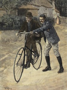 تعلم الأب العجوز ". نقش من aquerelle دبليو ريني. 1893. "