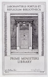 لوحة كتاب لمكتبة رئيس الوزراء ، نقشها روبرت سارجنت أوستن (1895-1973) (نقش) بواسطة ويليام (بعد) روثنشتاين
