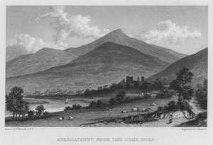 Abergavenny من طريق Uske (نقش) بواسطة وليام (بعد) ويستال