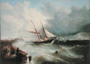 وصول الأمير ألبرت إلى دوفر في طريقه إلى لندن لزواجه من الملكة فيكتوريا عام 1840 (زيت على قماش)