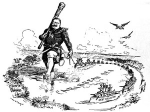 العصا الكبيرة في البحر الكاريبي. كاريكاتير في تيودور روزفلت ، 1904