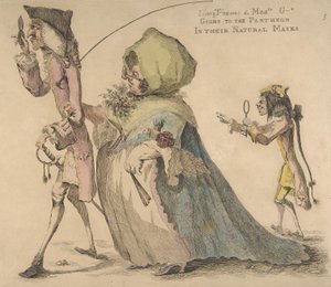 Long Thomas و Mad-le Gd ذاهبا إلى البانثيون في أقنعةهما الطبيعية ، 1 مايو 1773. بواسطة وليام أوستن