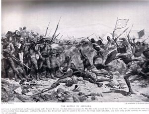 معركة أبو كليّة ، 17 يناير 1885 ، رسم توضيحي من `` تاريخ الأمم في هاتشينسون &39;&39; ، ج .1910 بواسطة صوف ويليام بارنز