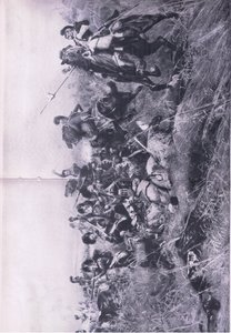 The Black Watch at the Battle of Quatre Bras 16th June 1815 ، توضيح من المعارك البريطانية في البر والبحر ، 1915 بواسطة صوف ويليام بارنز