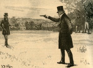 مبارزة دوق ويلينغتون مع إيرل وينشيلسي ، باتيرسي فيلدز ، لندن ، 1829 م 1898. بواسطة صوف ويليام بارنز