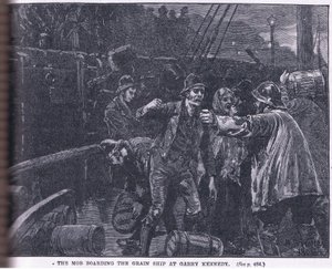 الغوغاء يستقلون سفينة حبوب في Garry Kennedy AD 1841 بواسطة صوف ويليام بارنز